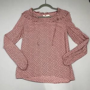 Boden Women Shirt 2 Pink Ruffle Long Sleeve